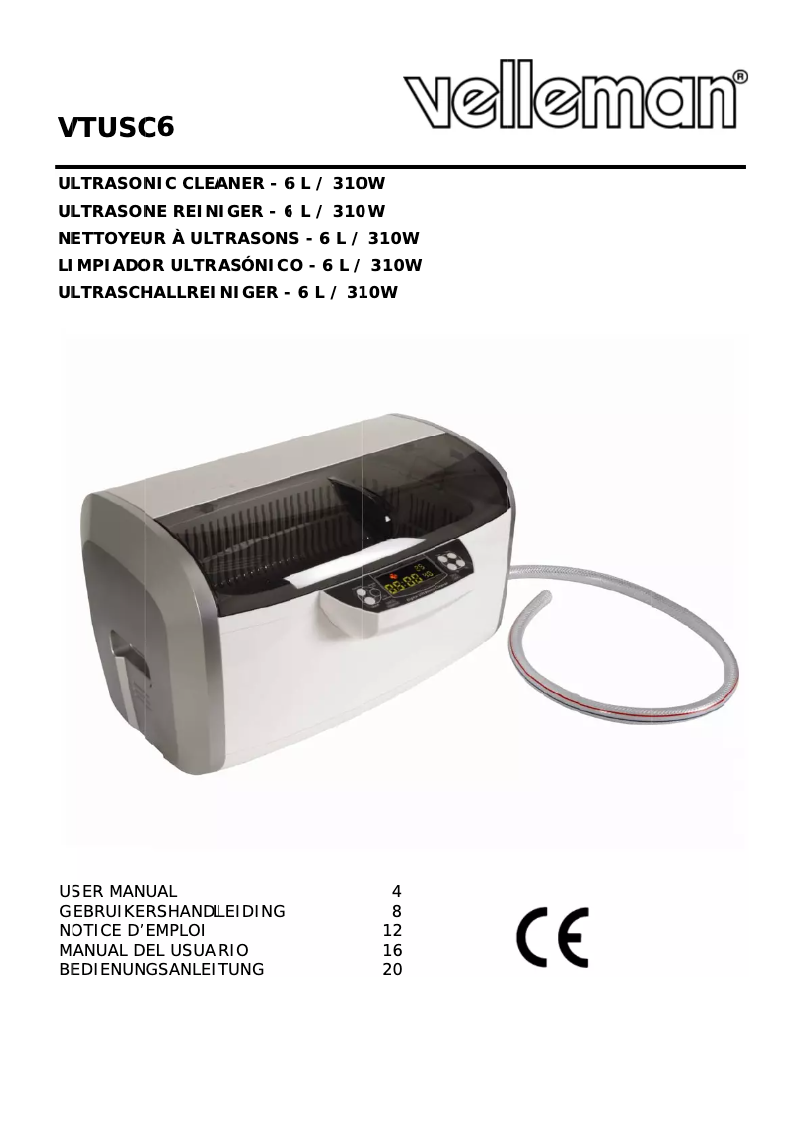 Page n°1 - Manuel utilisateur Velleman VTUSC6