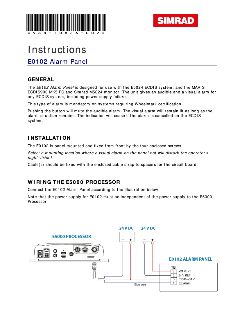 Image de la première page du manuel de l'appareil E0102