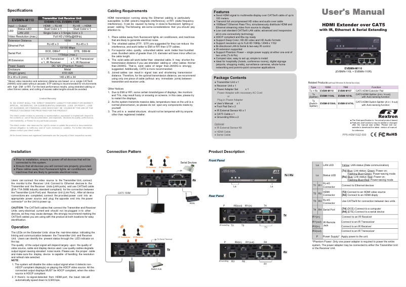 Page n°1 - Manuel utilisateur Optoma EVBMN-M110