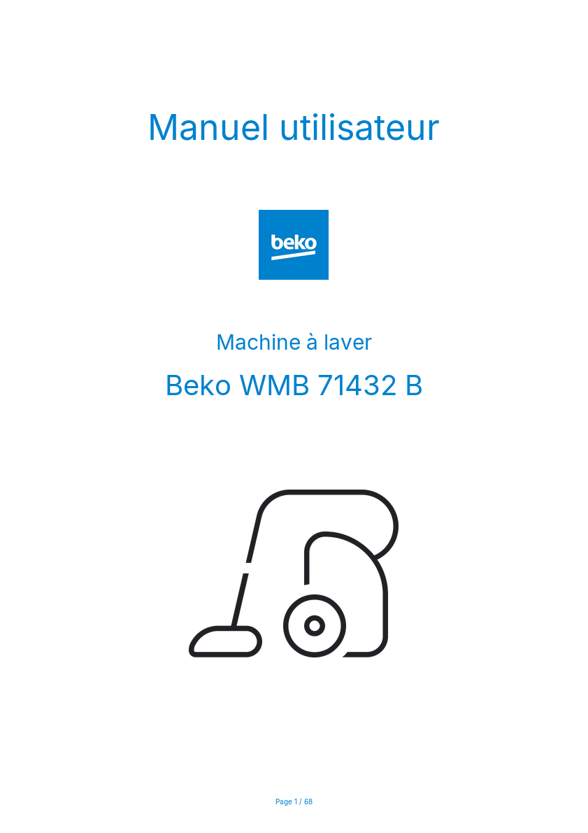 Page n°1 - Manuel utilisateur Beko WMB 71432 B