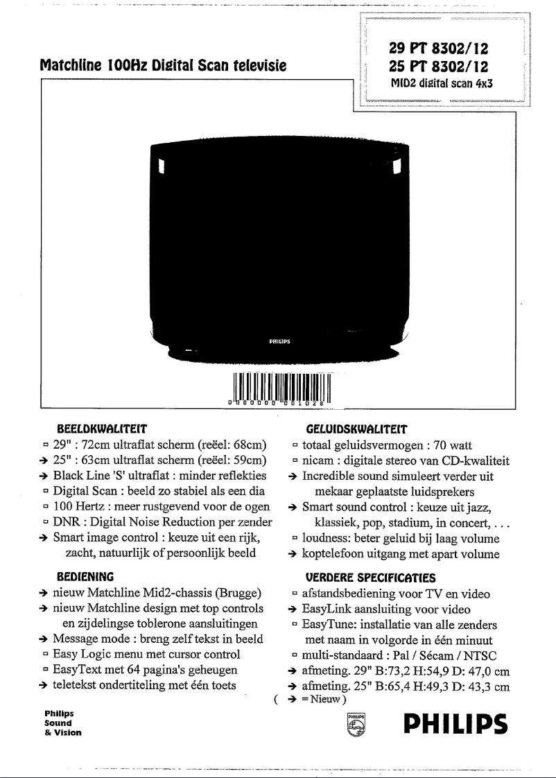 Página 1 del manual Manual de usuario Philips 29PT8302
