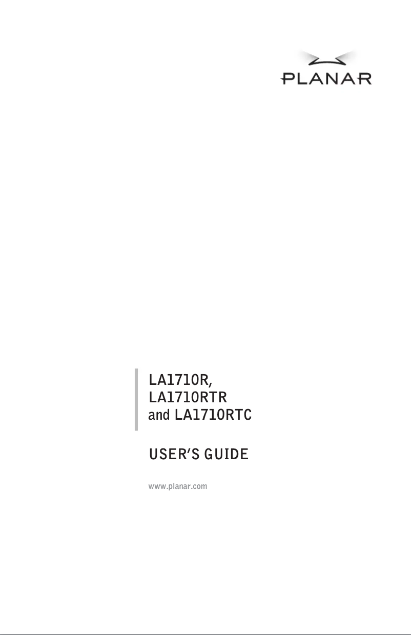 Image de la première page du manuel de l'appareil LA1710RTR