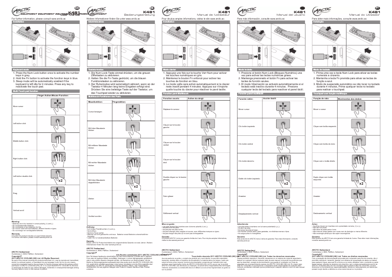 Página 1 del manual Manual de usuario Arctic Cooling K481