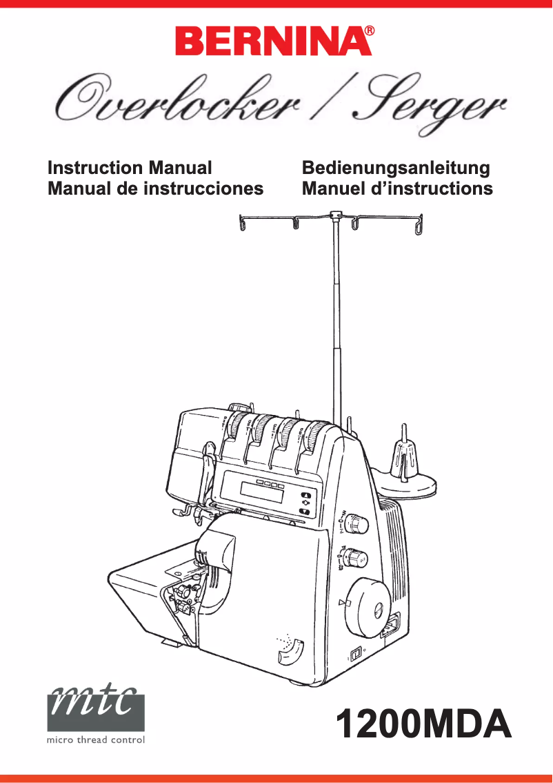 Page n°1 - Manuel utilisateur Bernina 1200MDA
