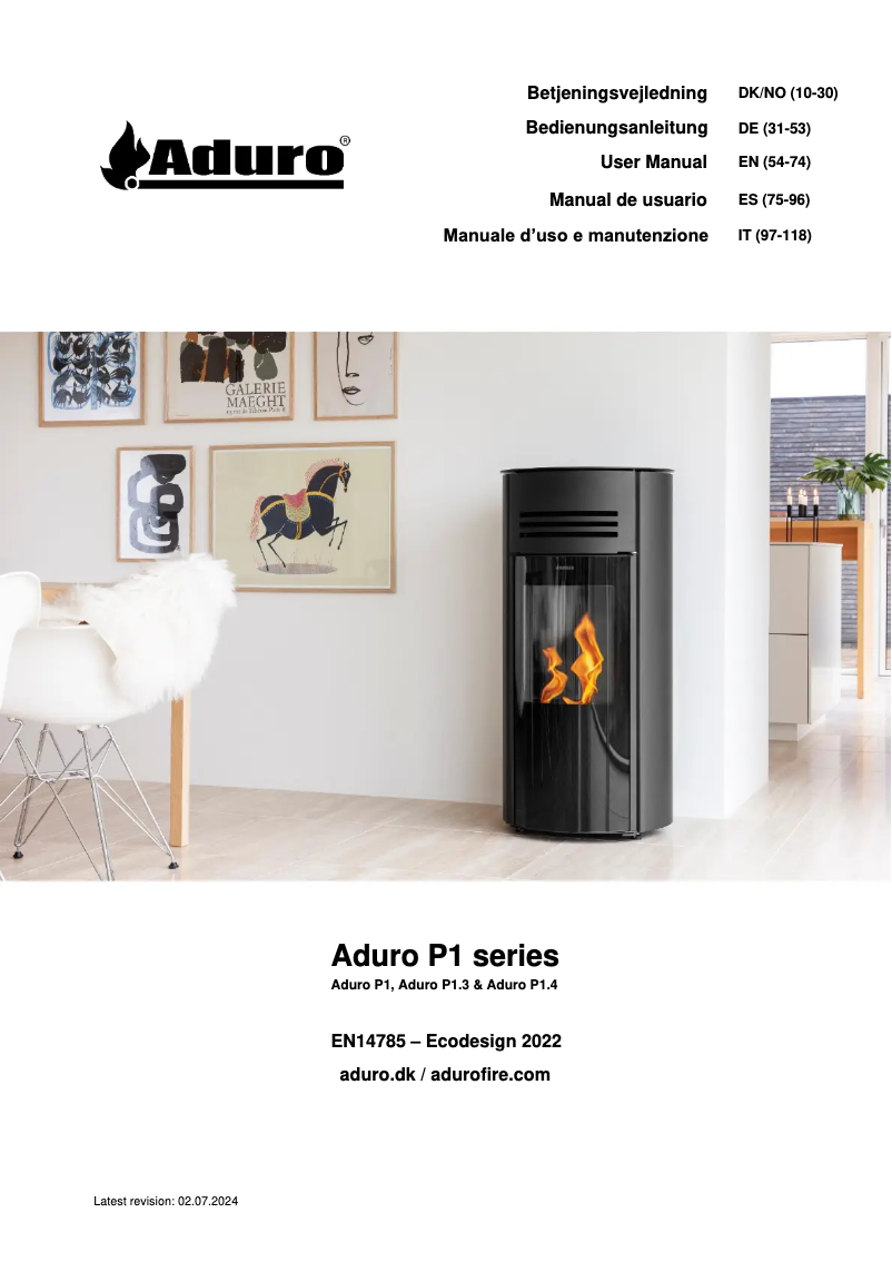 Page n°1 - Manuel utilisateur Aduro P1