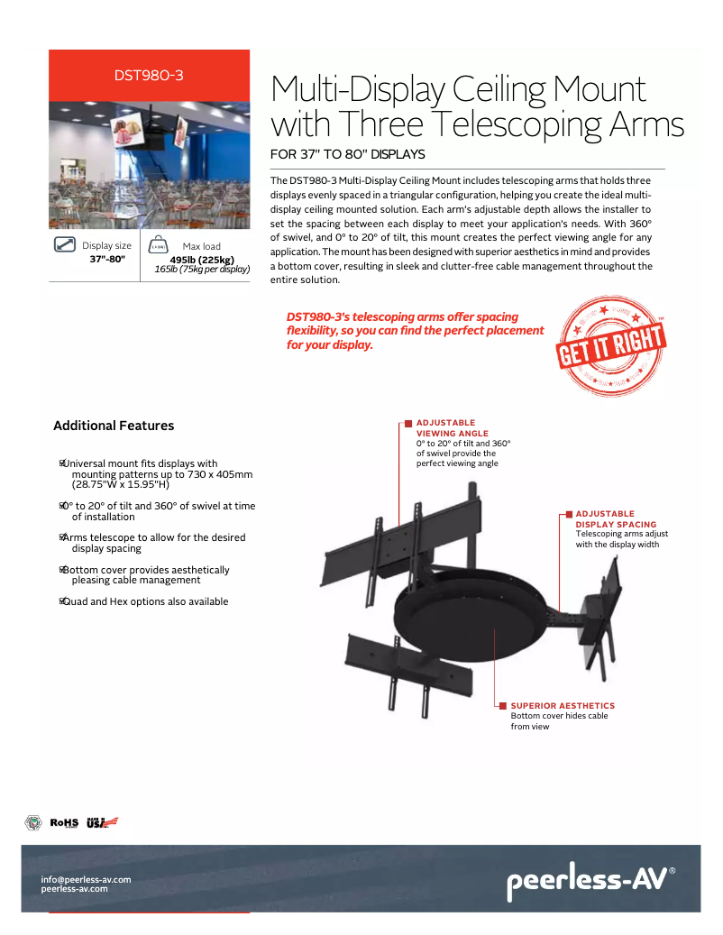 Page n°1 - Brochure Peerless-AV DST980-3
