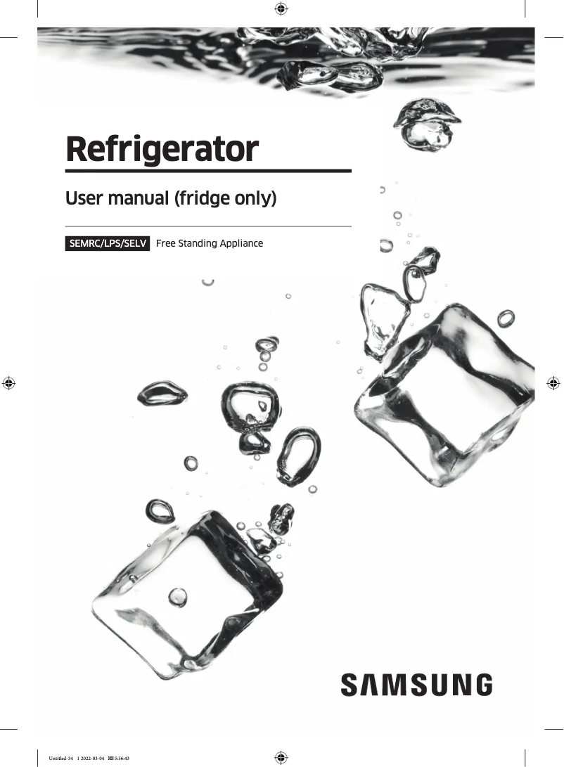 Page 1 de la notice Manuel utilisateur Samsung RR39C7EC5B1