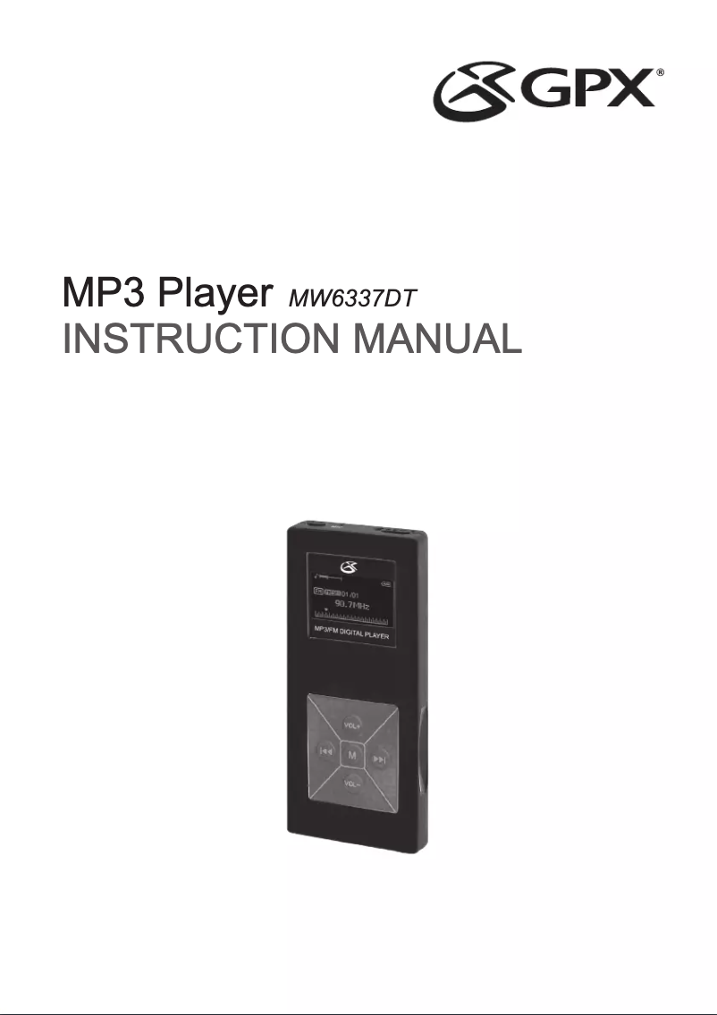 Page n°1 - Manuel utilisateur GPX MW6337DT
