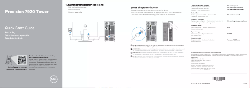 Page n°1 - Guide de démarrage rapide Dell Precision 7920 Tower