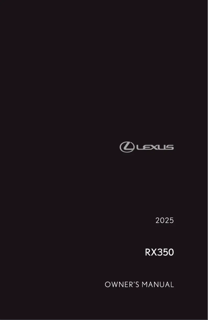Image de la première page du manuel de l'appareil RX 350 (2025)