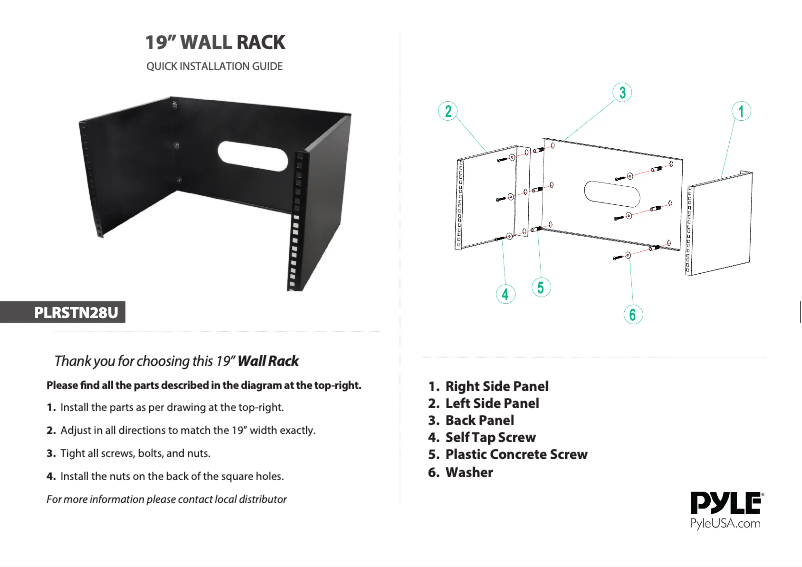 Page 1 de la notice Manuel utilisateur Pyle PLRSTN28U
