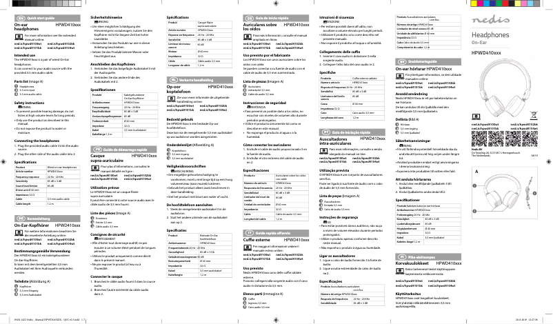 Page 1 de la notice Manuel utilisateur Nedis HPWD4104WT