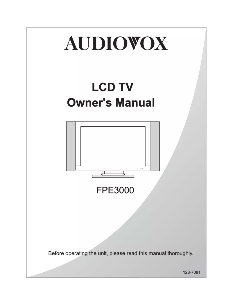 Page n°1 - Manuel utilisateur VOXX FPE3000
