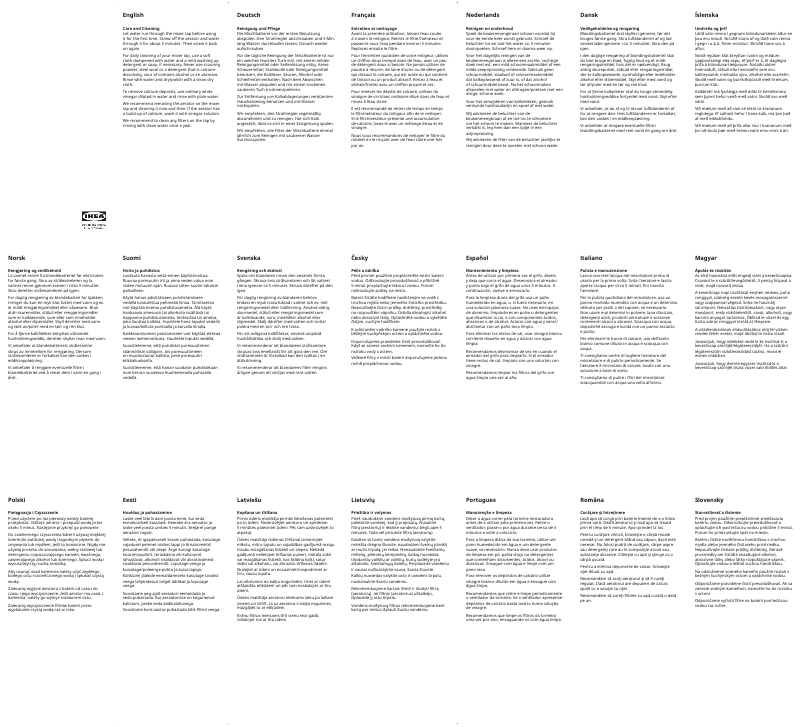 Page 1 de la notice Manuel utilisateur Ikea RUNSKÄR 905.328.72