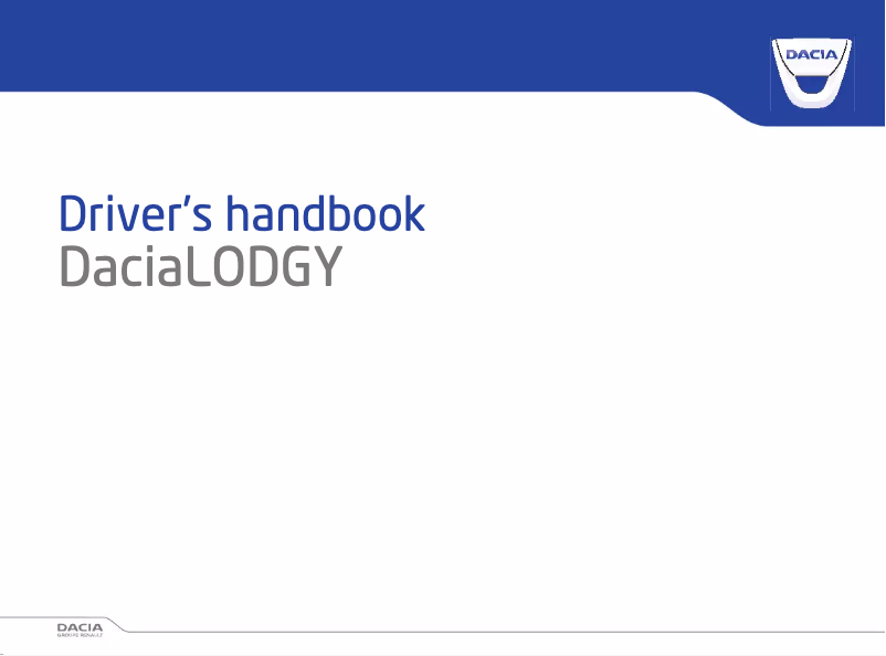Page 1 of the manual User Manual Dacia Lodgy (2014)