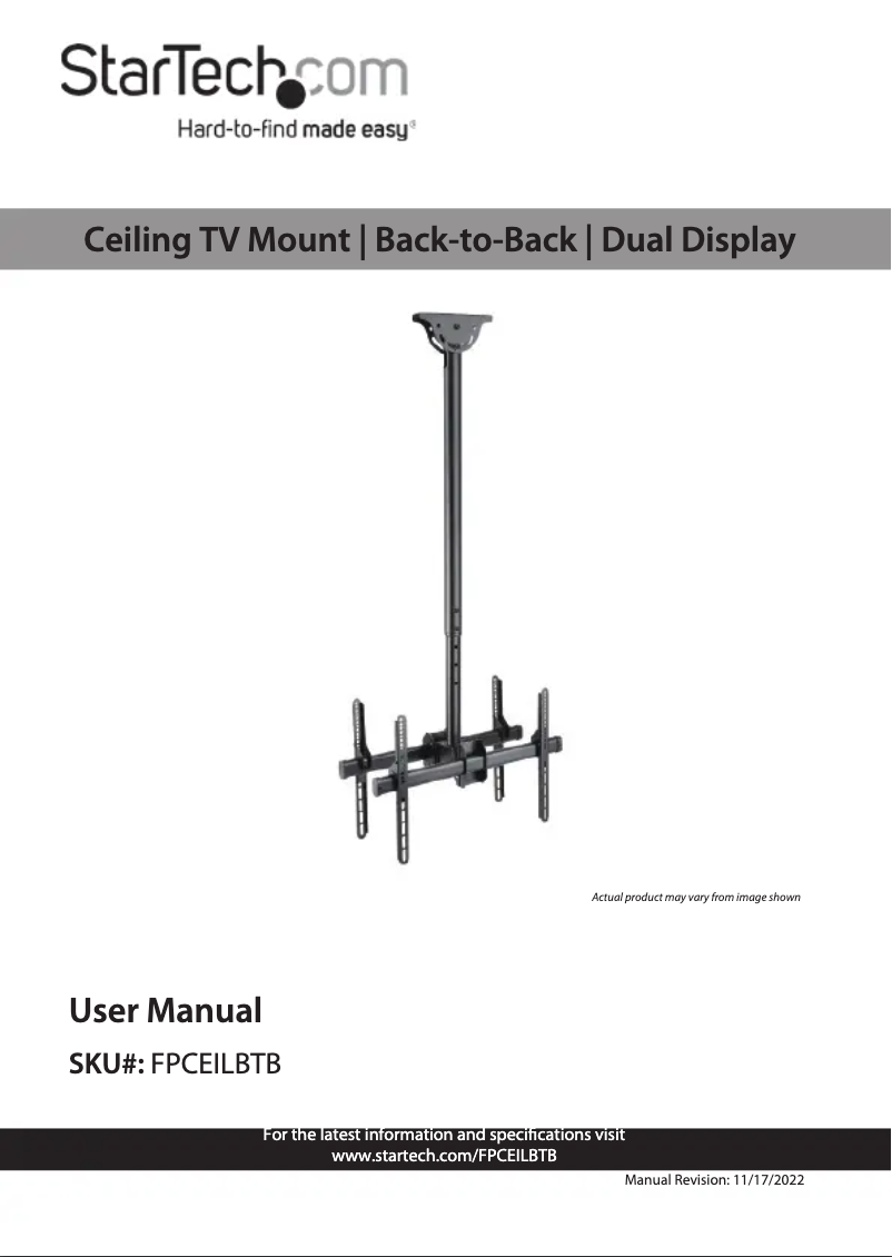 Página 1 del manual Manual de usuario StarTech.com FPCEILBTB