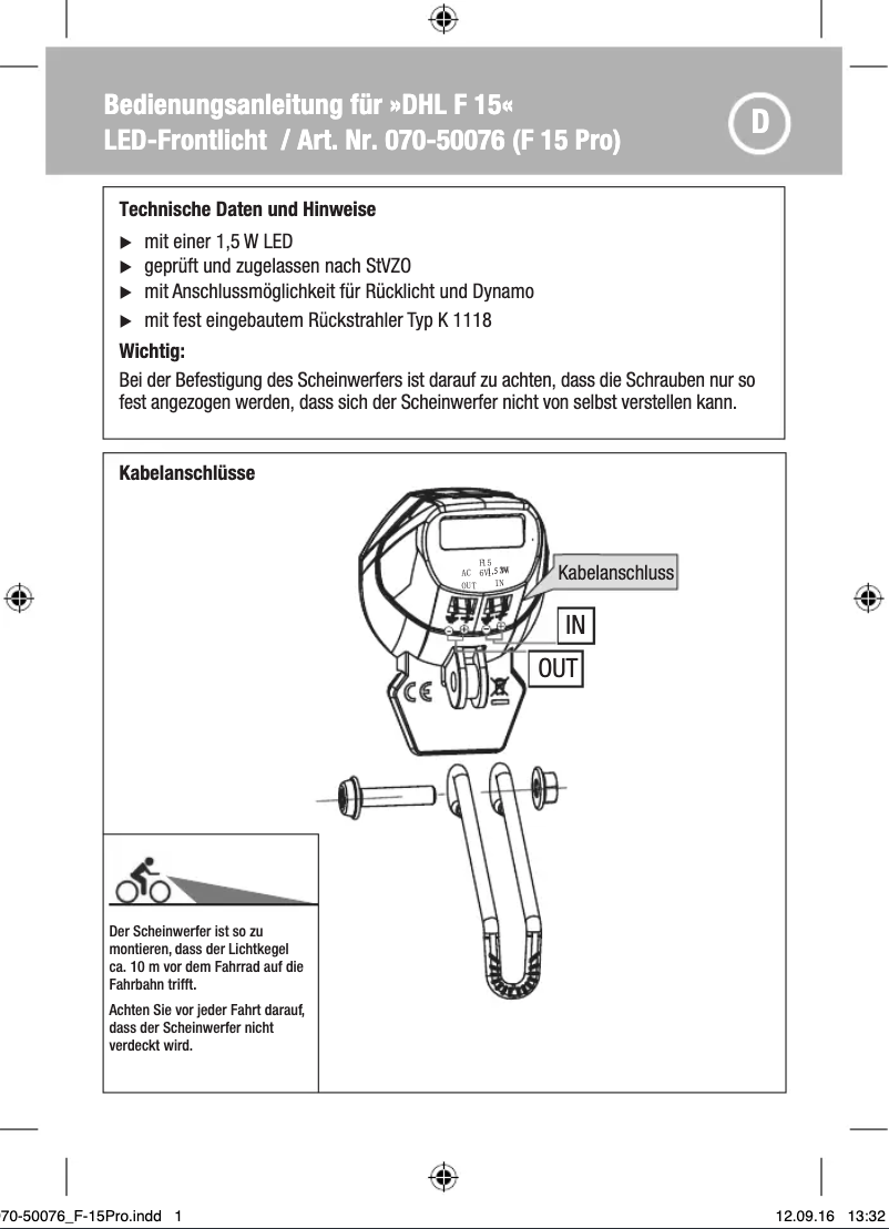 Image de la première page du manuel de l'appareil F-15 PRO