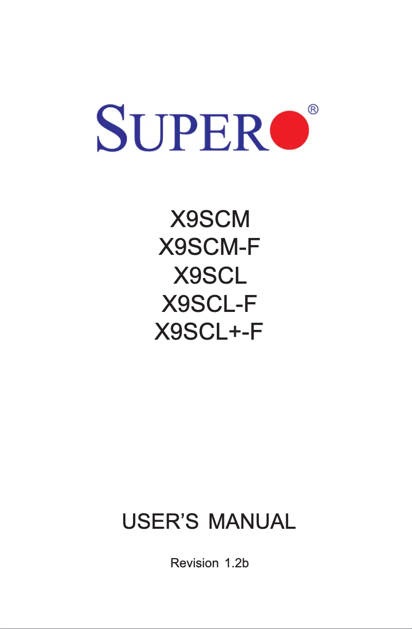 Image de la première page du manuel de l'appareil X9SCL+-F