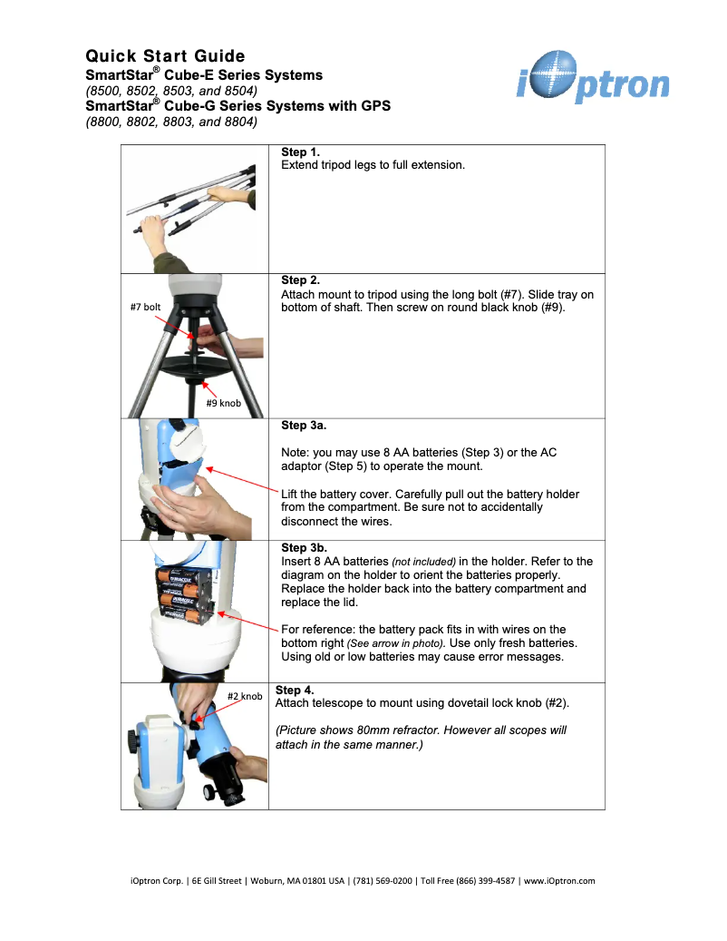 Page n°1 - Guide de démarrage rapide iOptron R80