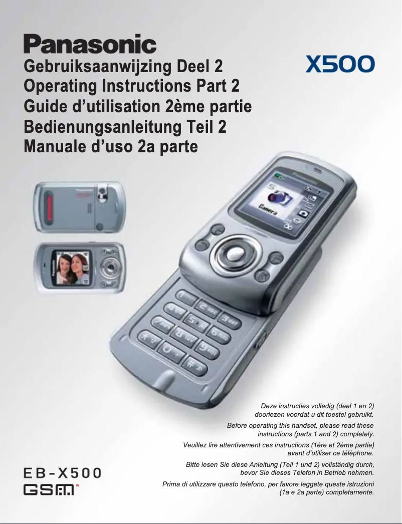 Page 1 de la notice Instructions / montage Panasonic X500
