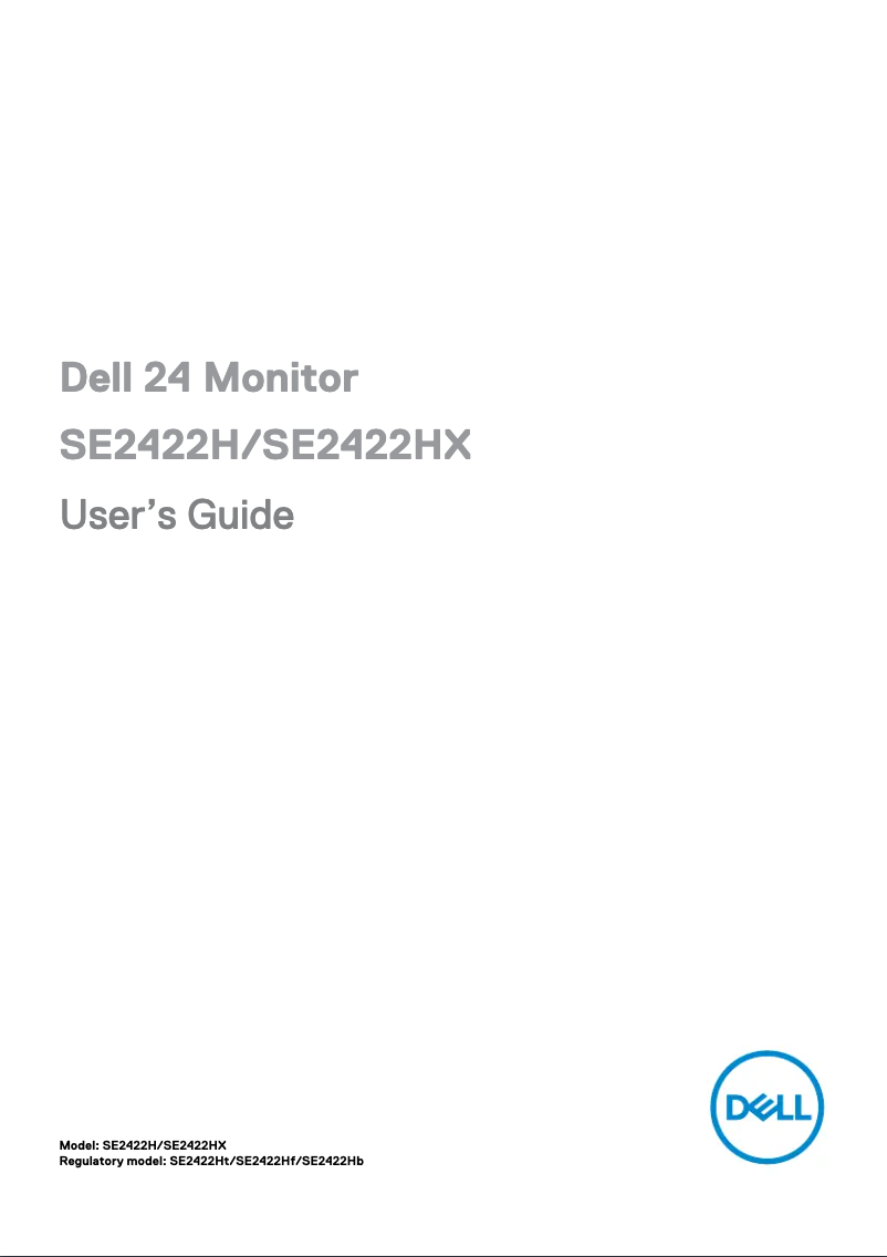 Page 1 de la notice Manuel utilisateur Dell SE2422HX