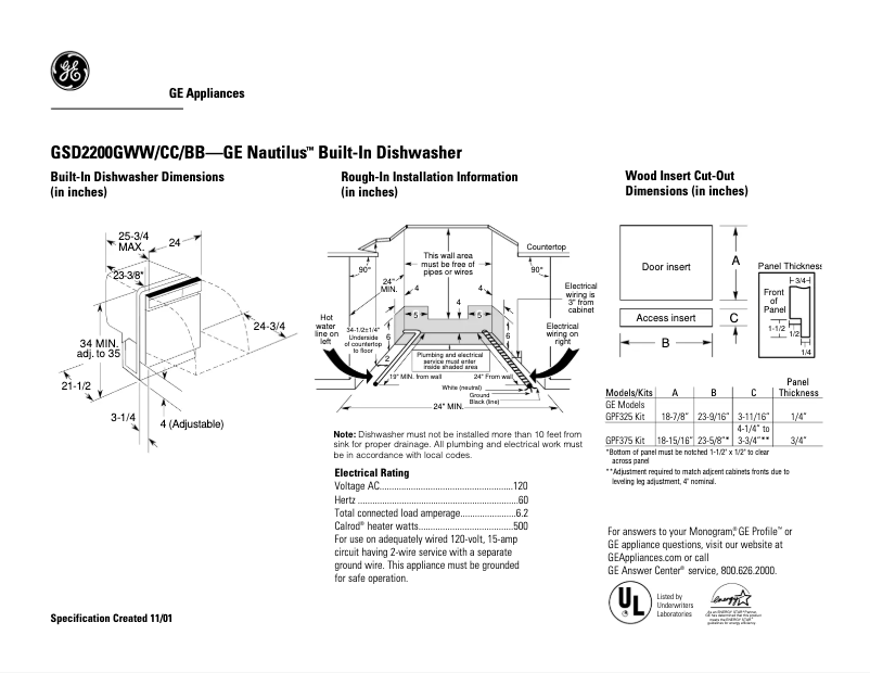 Imagen de la primera página del manual del dispositivo GSD2201GWW