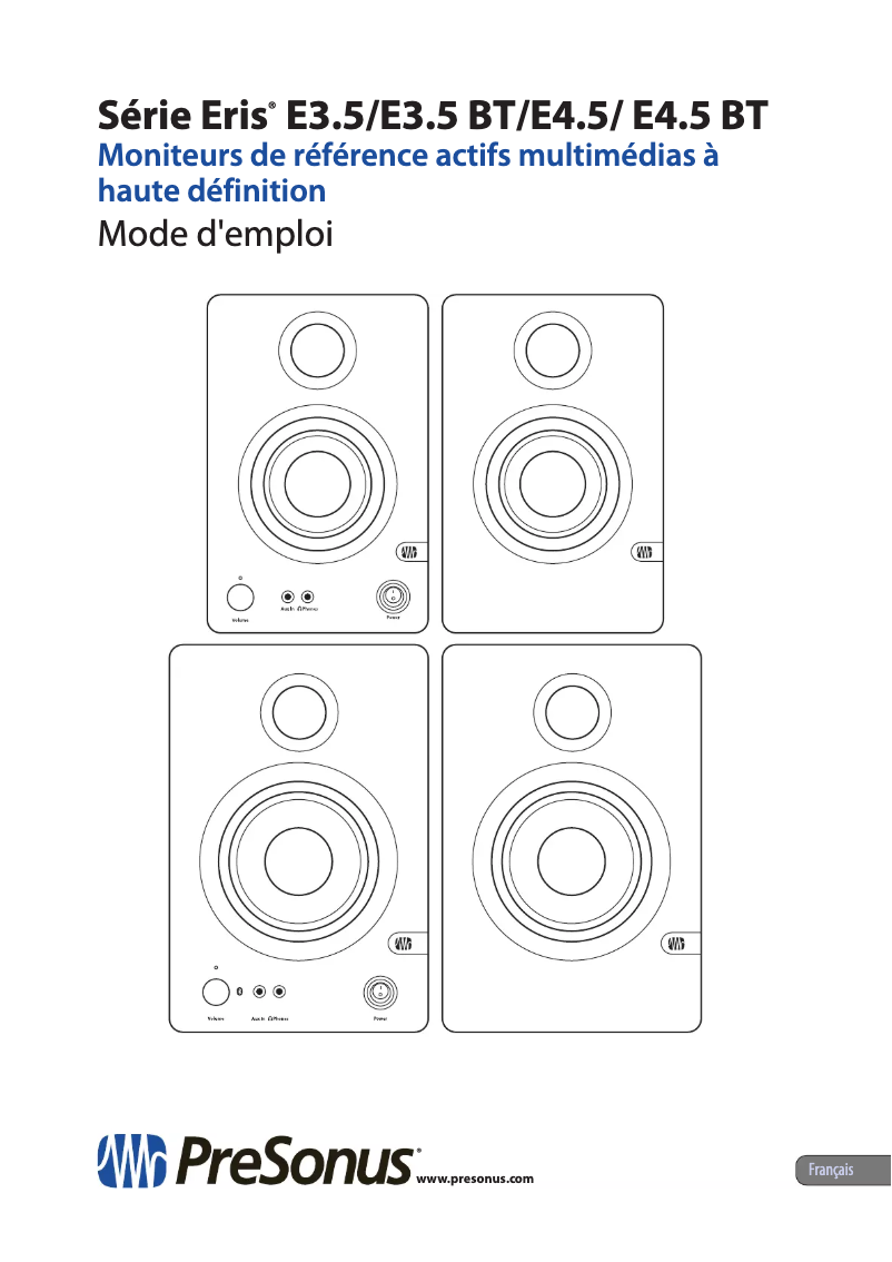 Page n°1 - Manuel utilisateur PreSonus Eris E3.5 BT