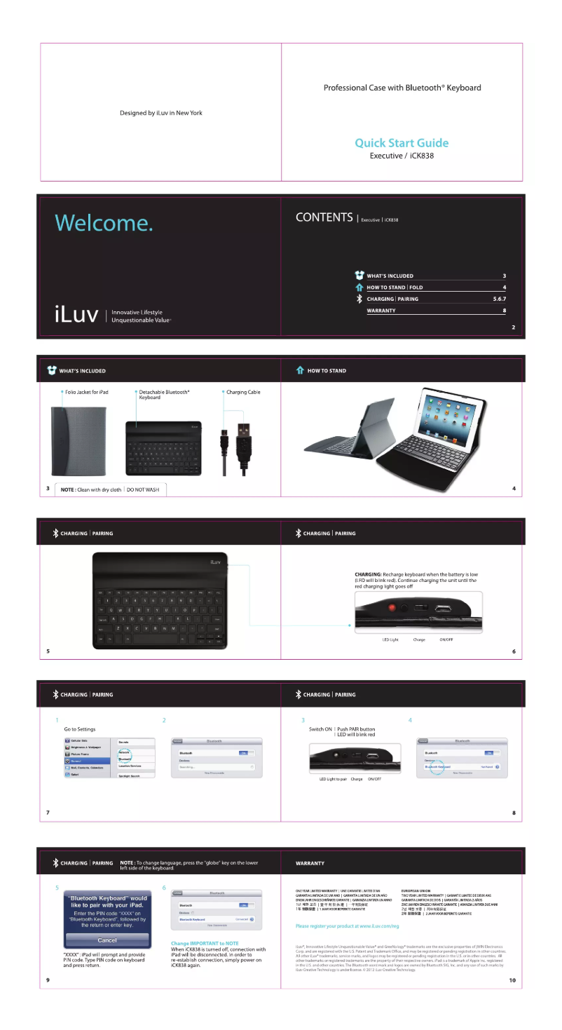 Page n°1 - Manuel utilisateur iLuv ICK838
