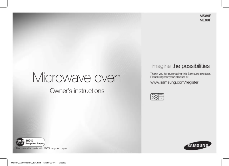 Image de la première page du manuel de l'appareil ME89F-1SS