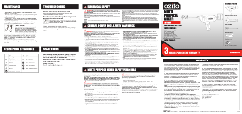 Page n°1 - Manuel utilisateur Ozito DMM-080U