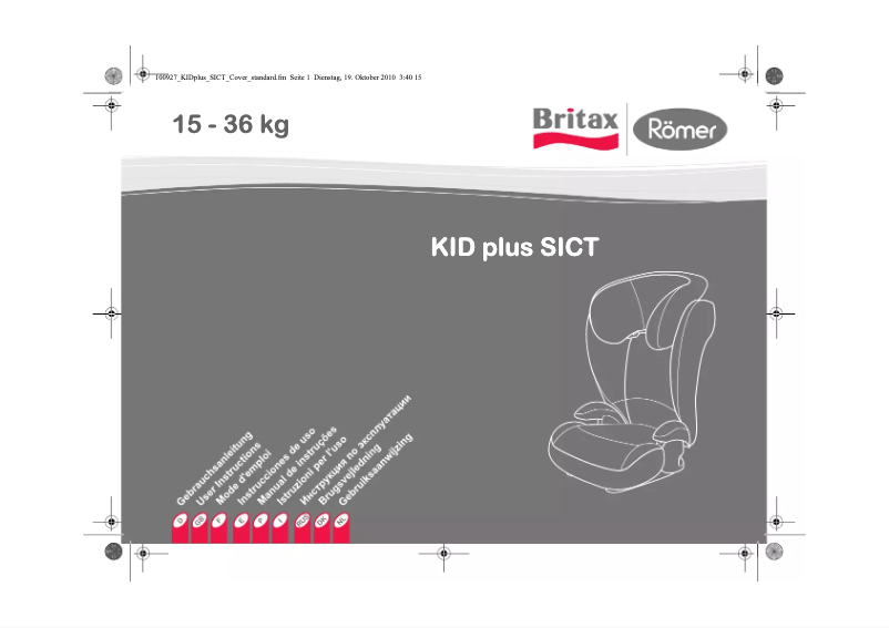 Page 1 de la notice Manuel utilisateur Britax-Römer Kid plus SICT