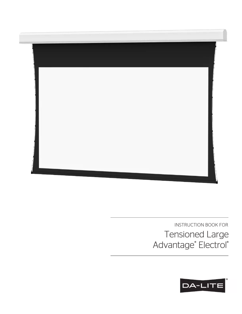 Page n°1 - Manuel utilisateur Da-Lite Tensioned Large Advantage Electrol 37018L