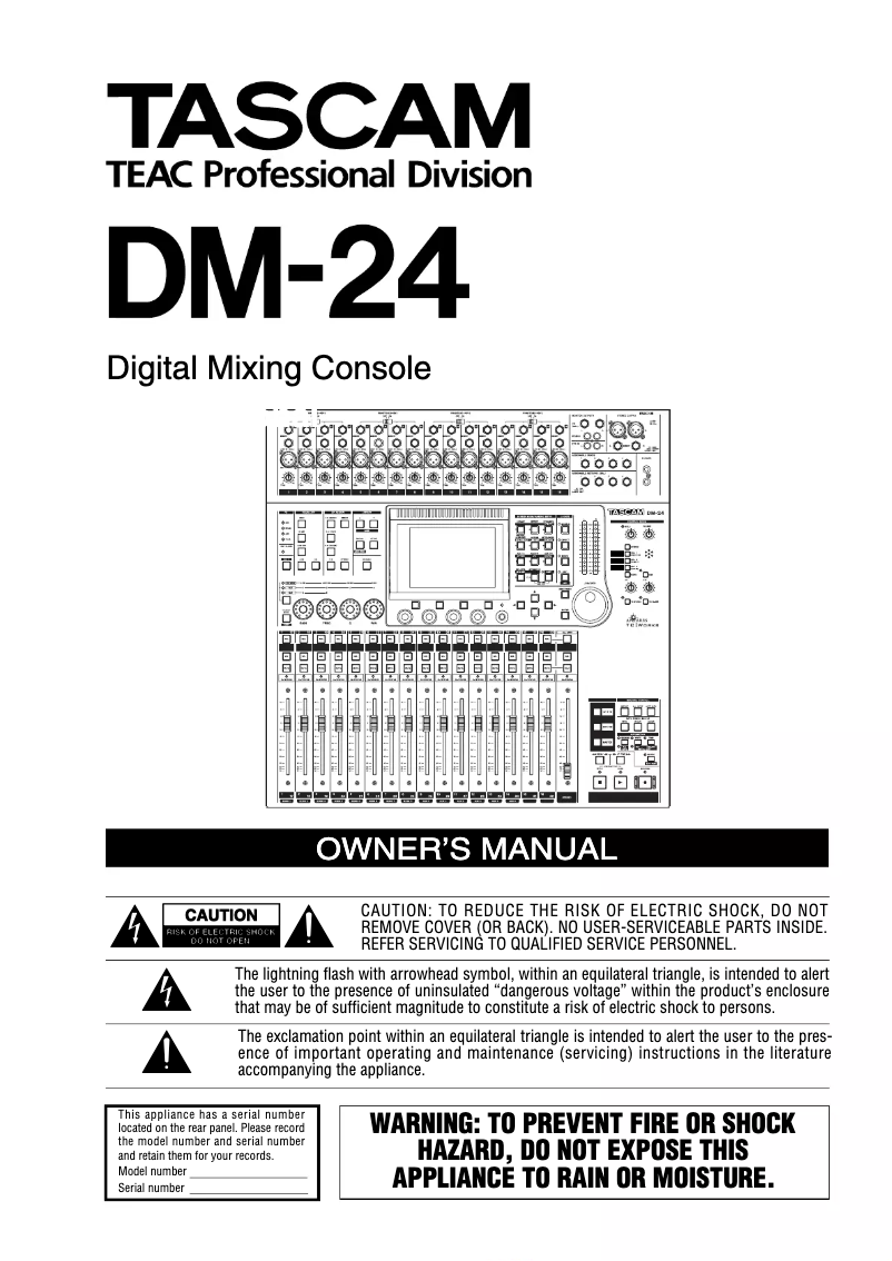 Page n°1 - Manuel utilisateur Tascam DM-24