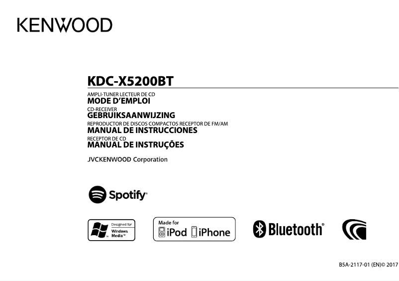 Página 1 del manual Manual de usuario Kenwood KDC-X5200BT