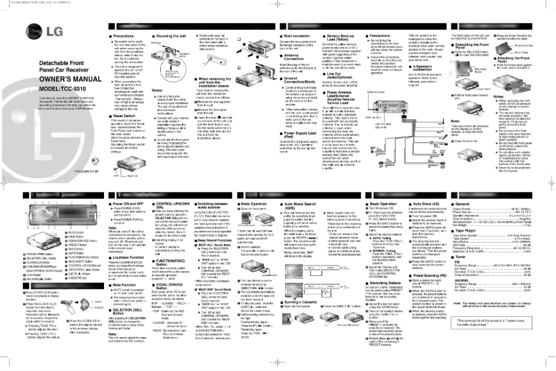 Página 1 del manual Manual de usuario LG TCC-9310