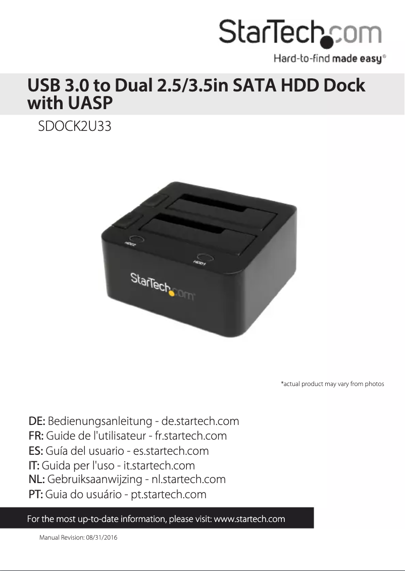Page n°1 - Manuel utilisateur StarTech.com SDOCK2U33