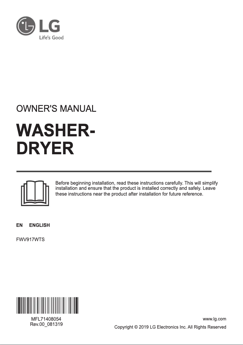 Page n°1 - Manuel utilisateur LG FWV917WTS