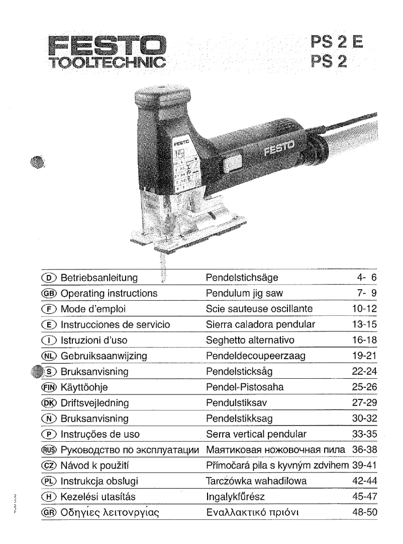 Page 1 de la notice Manuel utilisateur Festo PS 2
