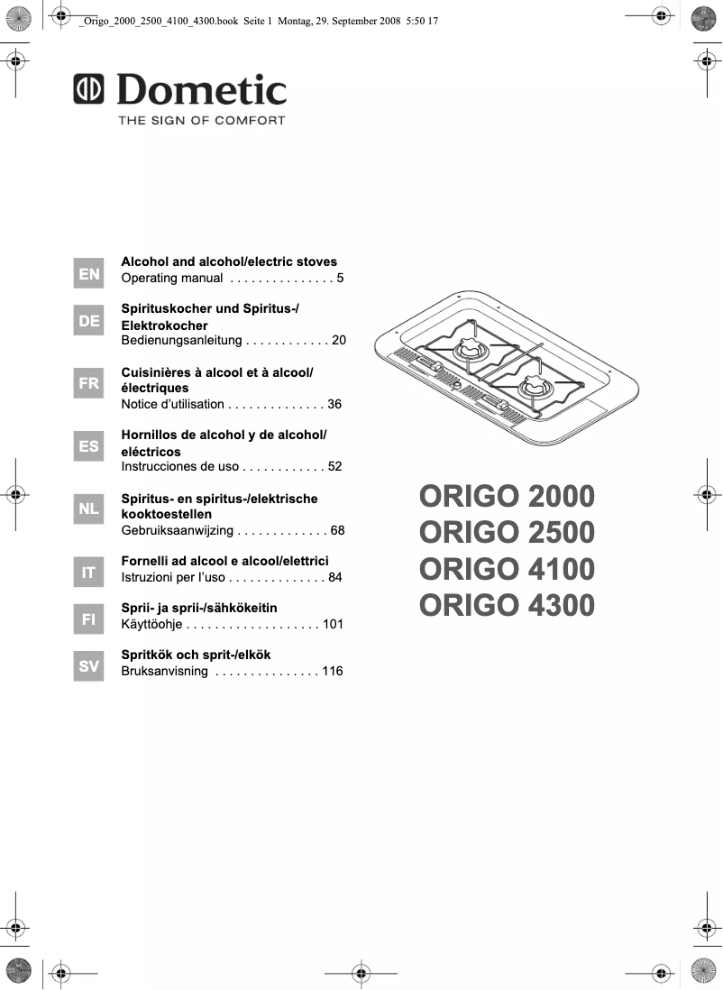 Página 1 del manual Manual de usuario Dometic Origo 2500