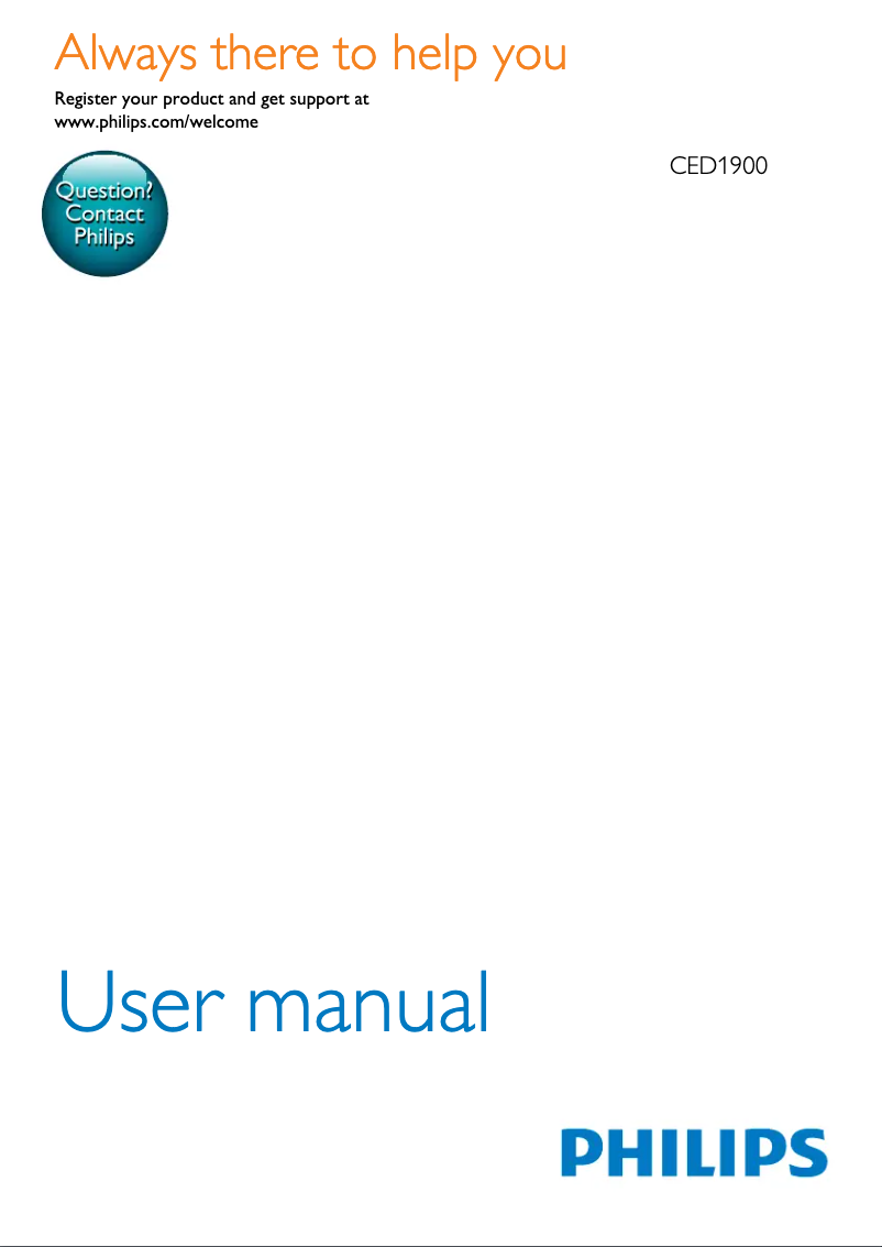 Page n°1 - Manuel utilisateur Philips CarStudio CED1900