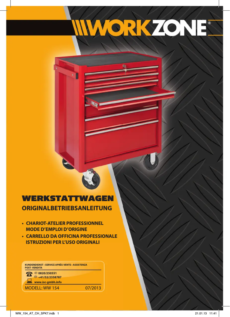 Page n°1 - Manuel utilisateur Workzone WW 154