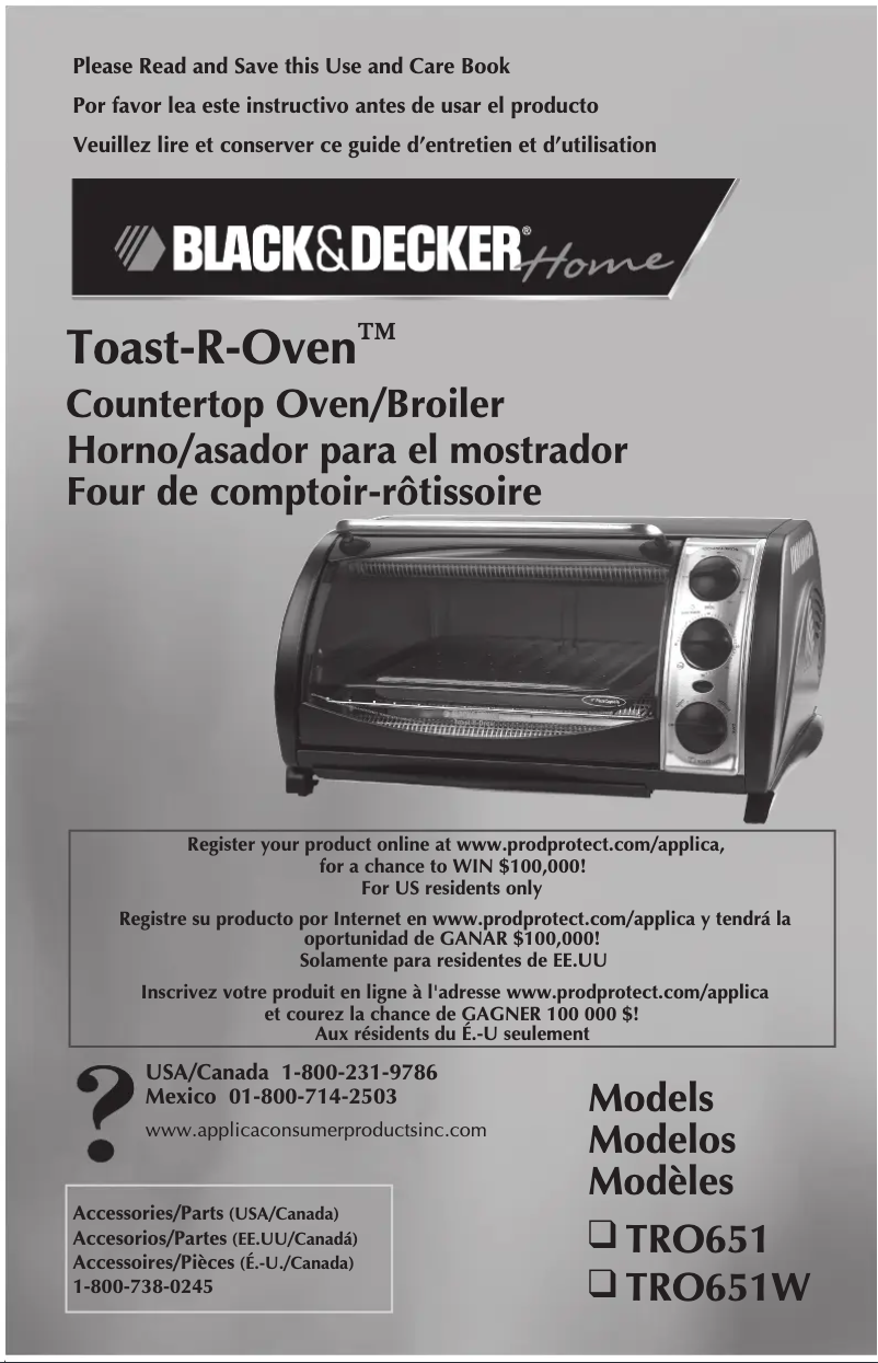 Page 1 de la notice Manuel utilisateur Black & Decker TRO651W