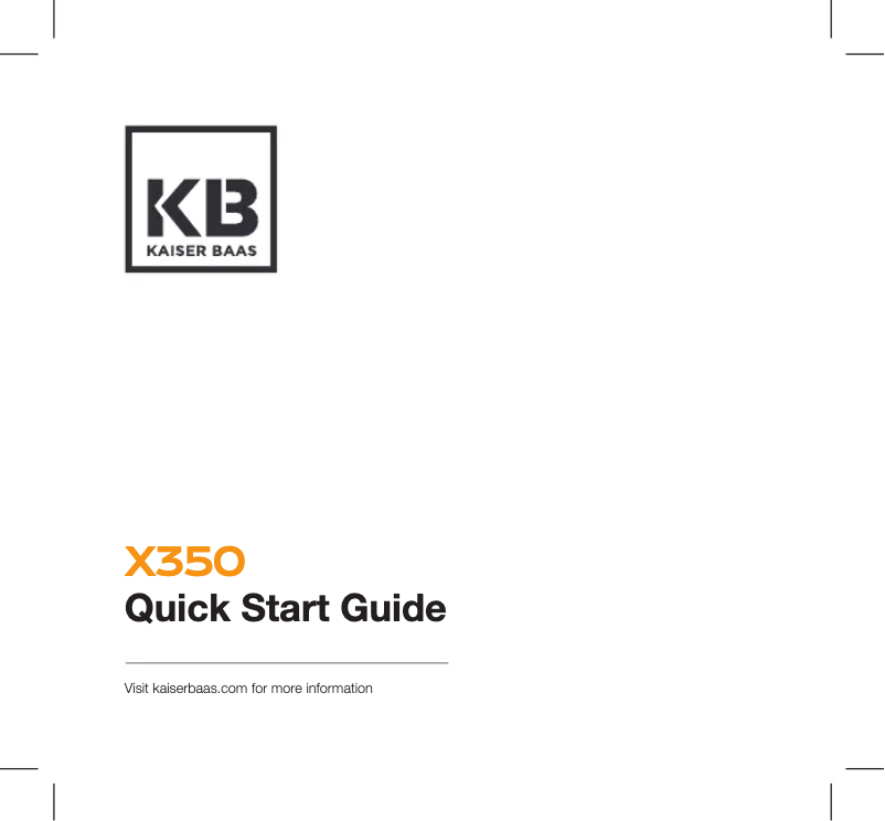 Page 1 de la notice Manuel utilisateur Kaiser Baas X350