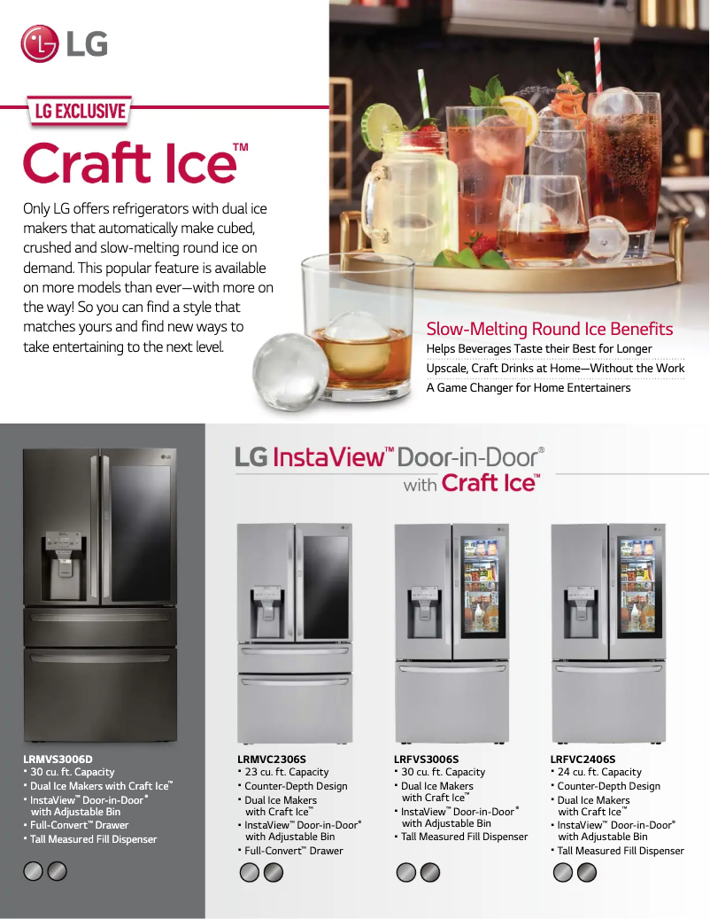 Page 1 de la notice Fiche technique LG LRFDS3016D