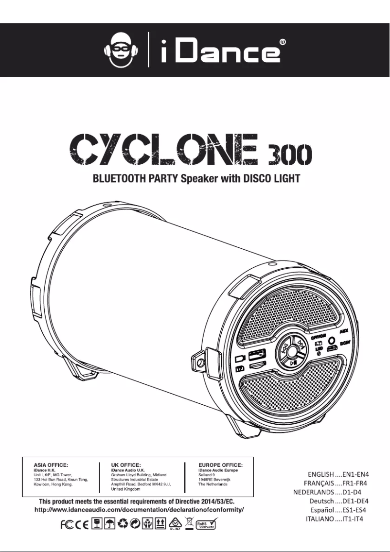 Page n°1 - Manuel utilisateur iDance Cyclone 300
