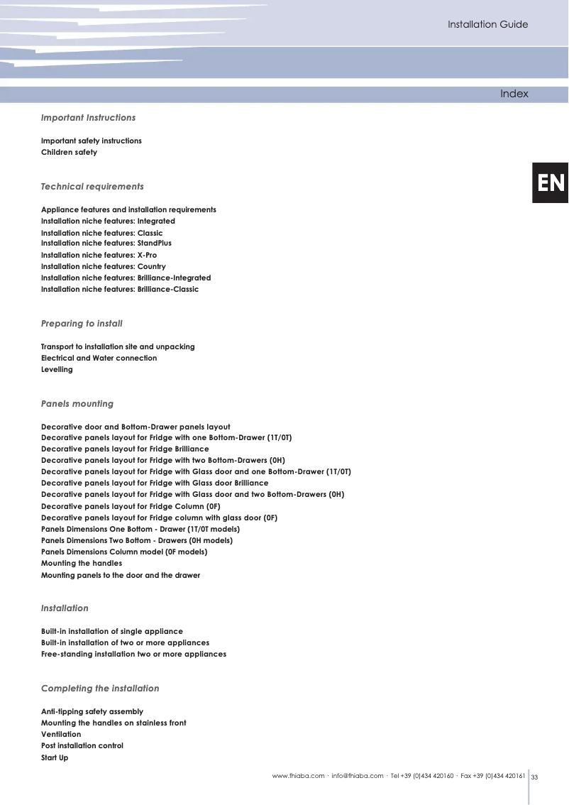 Page 1 de la notice Guide d'installation Fhiaba XS8990TST3IA