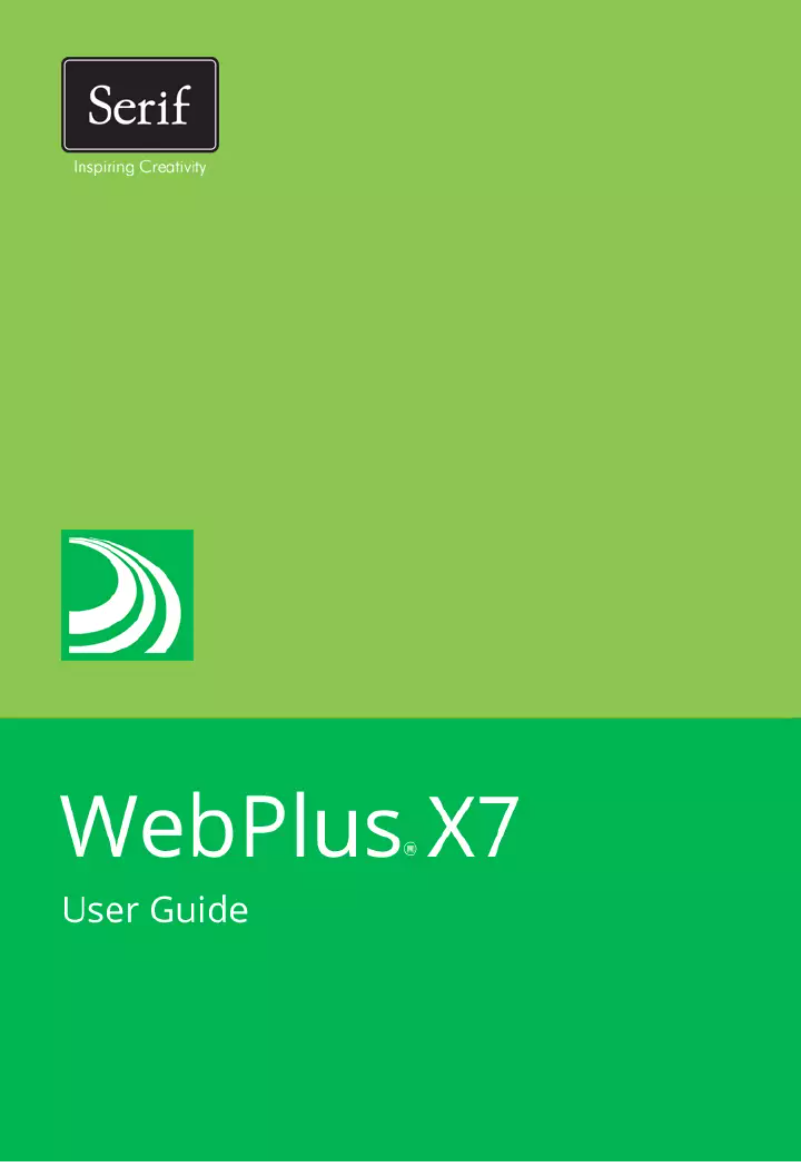 Page n°1 - Manuel utilisateur Serif WebPlus X7