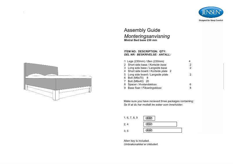 Page 1 de la notice Manuel utilisateur Jensen Mistral
