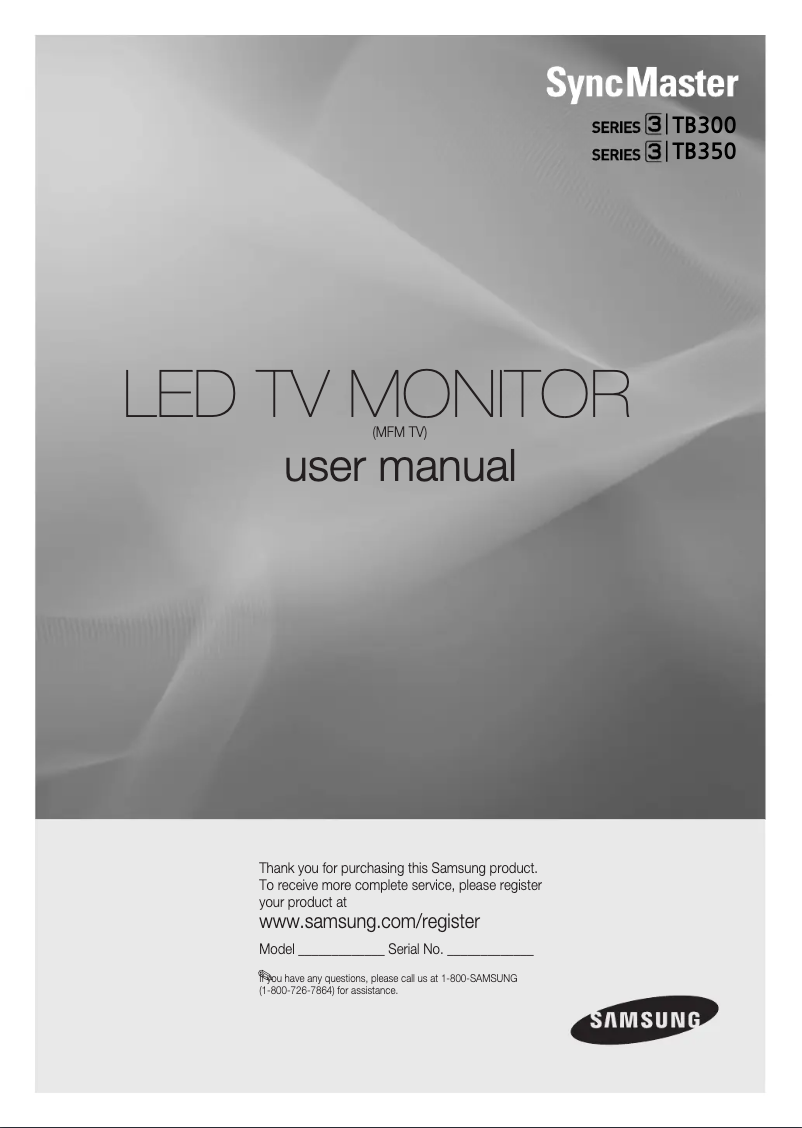 Page 1 de la notice Manuel utilisateur Samsung T27B350ND