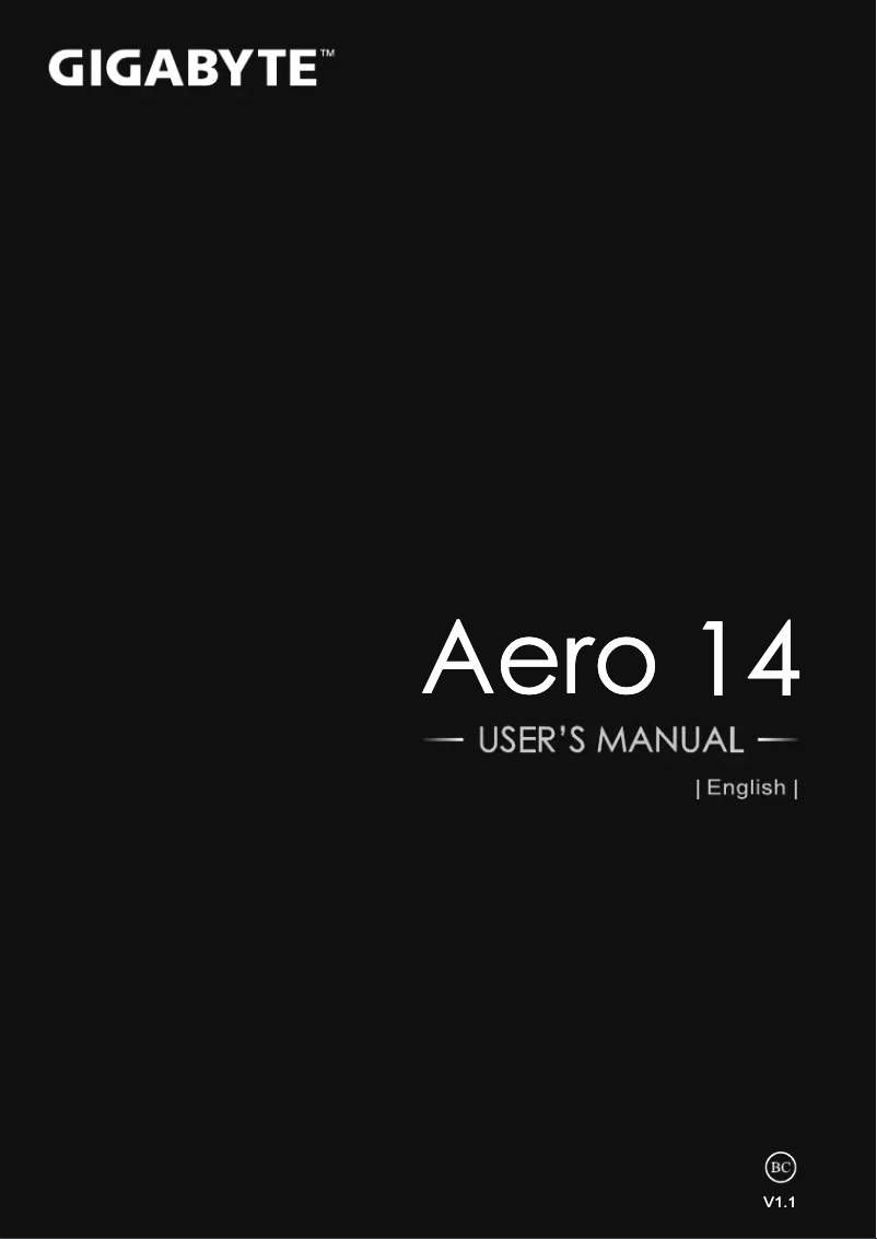 Page n°1 - Manuel utilisateur Gigabyte AERO 14-K